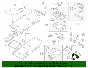 Ручка потолка задняя левая VW Golf 15-19 серая, царапины