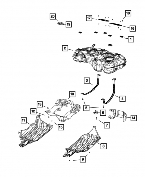 Топливный бак Jeep Compass 17-26 2.4, 2.0T