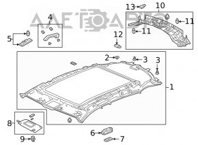 Ручка потолка задняя левая Honda Accord 18-22 серая PLATINUM GRAY