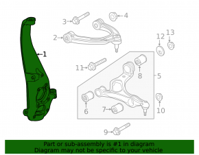 Цапфа со ступицей передняя правая Porsche Cayenne 958 11-17