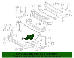 Вставка переднего бампера правая Ford Transit Connect MK2 13-18 под птф