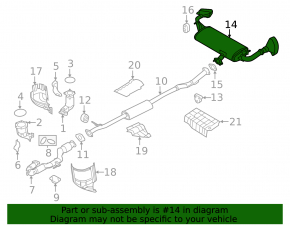 Глушитель задняя часть с бочкой Nissan Murano z52 15-24