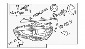 Фара передня ліва Audi A4 B8 13-16 рест галоген