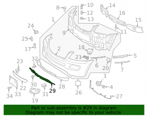 Накладка переднего бампера нижняя Mercedes W164 ML серая