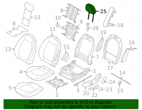 Подголовник передний правый Mini Cooper Countryman R60 10-16 черный кожа, примят