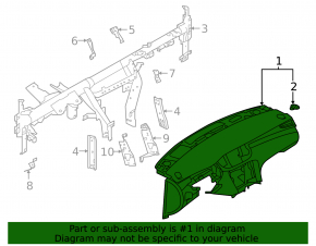 Торпедо передняя панель без AIRBAG Infiniti QX50 19-20 черн, под динамик, под проекцию