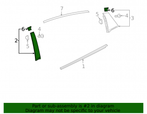 Накладка двери боковая задняя правая Chevrolet Malibu 16-25 перед