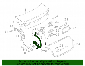 Петля крышки багажника правая Audi A3 8V 15-20 4d