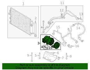 Компрессор кондиционера Ford Focus mk3 11-14 2.0 дорест тип 1