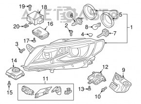 Фара передня ліва VW CC 13-17 рест ксенон led