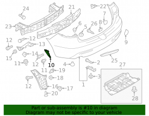 Крепление заднего бампера короткое правое Mazda3 MPS 09-13