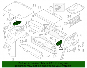 Решетка обшивки арки правая верхняя Ford C-max MK2 13-18 черная