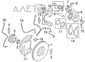 Суппорт в сборе передний правый BMW X5 E70 07-13