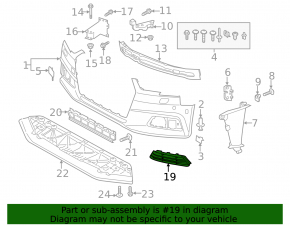 Решетка переднего бампера левая Audi A4 B9 17-17 без радара, хром