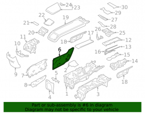 Накладка боковая центральной консоли правая передняя Volvo XC60 18-26 черная