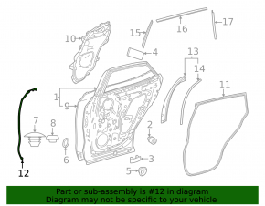 Уплотнитель двери задней левой передний Lexus RZ300e RZ450e 23-25