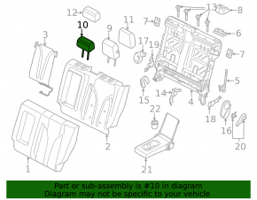 Подголовник 2 ряда центральный Lincoln MKC 15-19 кожа черная
