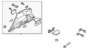 Обшивка арки права Hyundai Tucson 16-21 чорна без сабвуфера