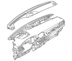 Торпедо передняя панель с AIRBAG Ford Escape MK4 20-22 под 2 динамика и кнопку start-stop