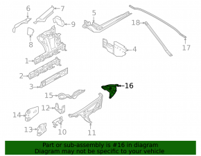 Кронштейн крыла правый на стойке BMW X1 F48 16-22