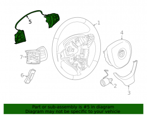 Кнопки управления на руле BMW 5 F10 11-13