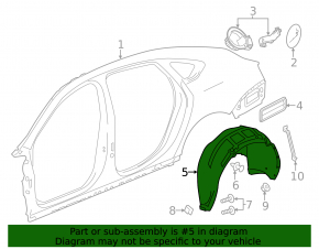 Подкрылок задний правый Chevrolet Impala 14-20