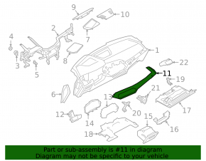 Накладка передней панели правая BMW X7 G07 19-22 Fineline Stripe