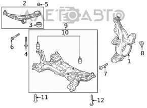 Цапфа со ступицей передняя левая Ford Escape MK4 20-26 AWD ржавая, ступица под замену