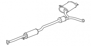 Випускна траса із задньою бочкою Honda Crosstour 10-15 Right, 2,4L