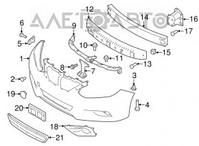 Клык усилителя переднего бампера левый Nissan Maxima A36 16-23