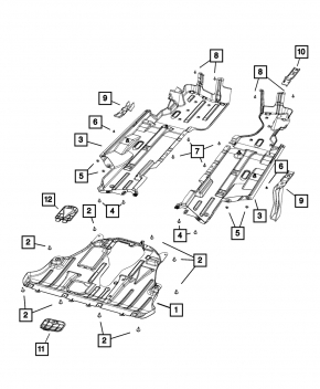 Захист днища правий Jeep Cherokee KL 14-18