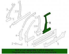Стойка кузова центральная левая Subaru Impreza WRX GH 08-11 5d