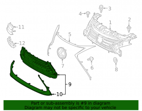 Нижняя решетка переднего бампера Lexus ES300h ES350 16-18 рест