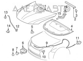 Опора упор капота Lexus CT200h 11-17