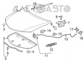 Уплотнитель капота передний Toyota Camry v55 15-17 usa