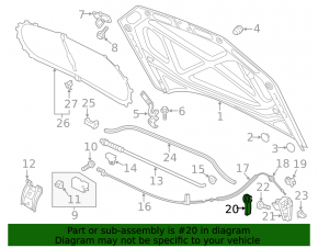 Ручка открытия замка капота VW Passat b7 12-15 USA беж, царапины