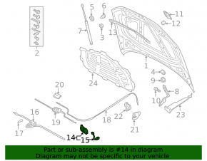 Замок капота правий Audi A3 22-26