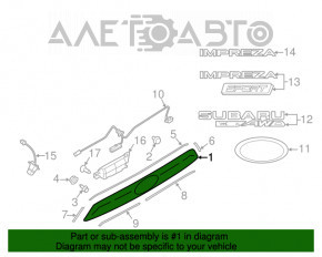Накладка двери багажника Subaru Impreza 5d 17-23