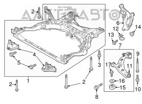 Болт крепления переднего подрамника 2шт Mazda 6 14-21 127мм