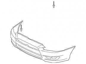 Бампер передній голий Mitsubishi Lancer 10-15