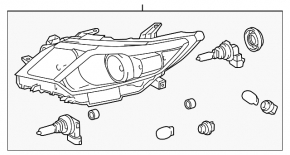 Фара передняя правая Toyota Camry v50 12-14 голая usa XLE