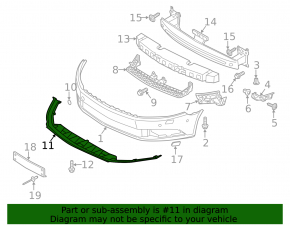 Губа переднього бампера VW CC 13-17 R-Line