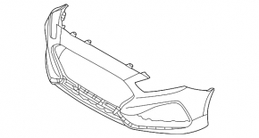 Бампер передній голий Hyundai Sonata 18-19 sport