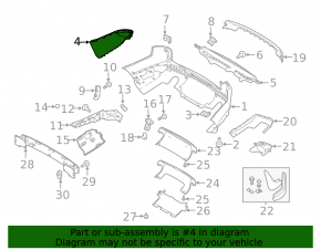 Накладка заднього бампера права Land Rover Range Rover Sport 18-22 рест