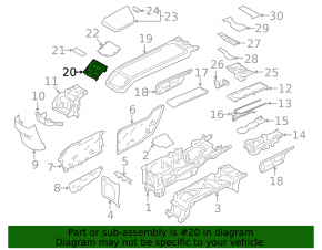 Накладка центральной консоли задняя верхняя Volvo XC60 18-26 черная