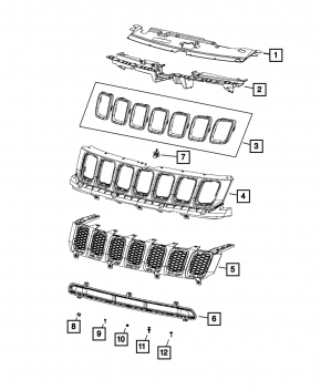 Кріплення решітки радіатора grill Jeep Compass 22