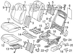 Водительское сидение Ford Focus mk3 11-14 дорест, без airbag, подогревом