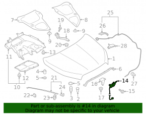 Замок капота Subaru Ascent 19-26