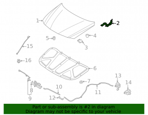 Петля капота левая Hyundai Elantra 21-26