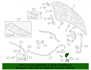 Кронштейн салонной ручки открывания капота Audi A6 C7 12-18